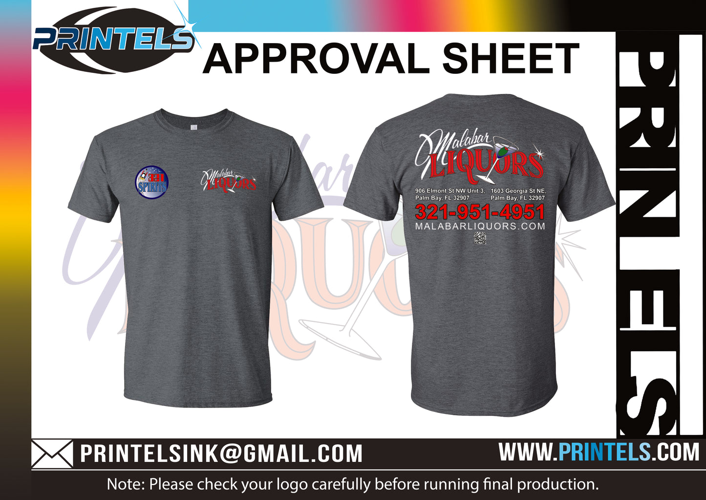 Malabar Liquors x 321 Spirits T-shirts - (126 - qty)