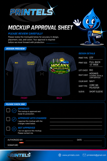 Hogans Cleaning, Detail, &  Lawn Services Shirts - 8 shirts 4 hats - 12 pcs total