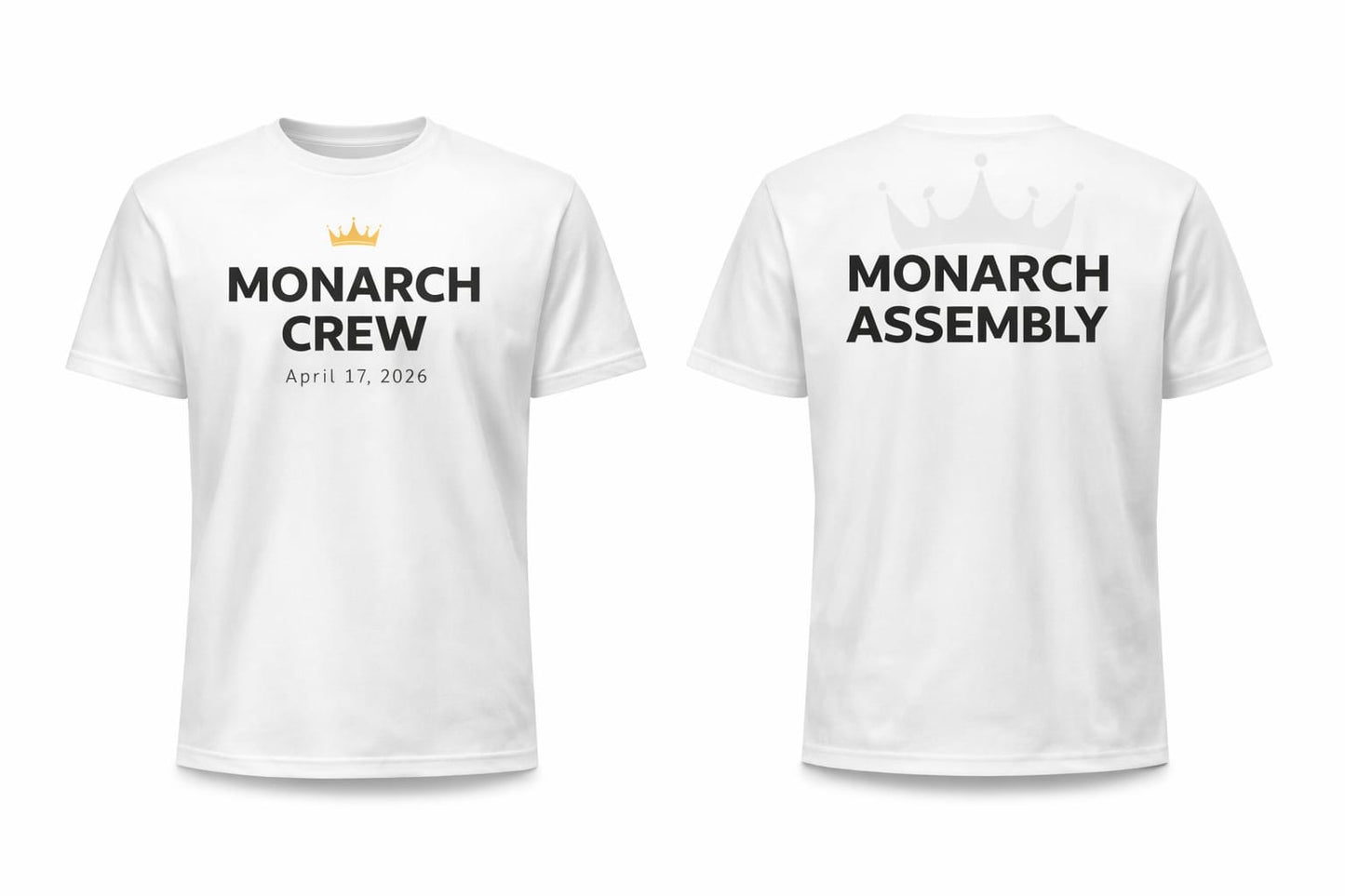Monarch Crew White Ringspun Cotton T-shirts - 700 TOTAL PCS