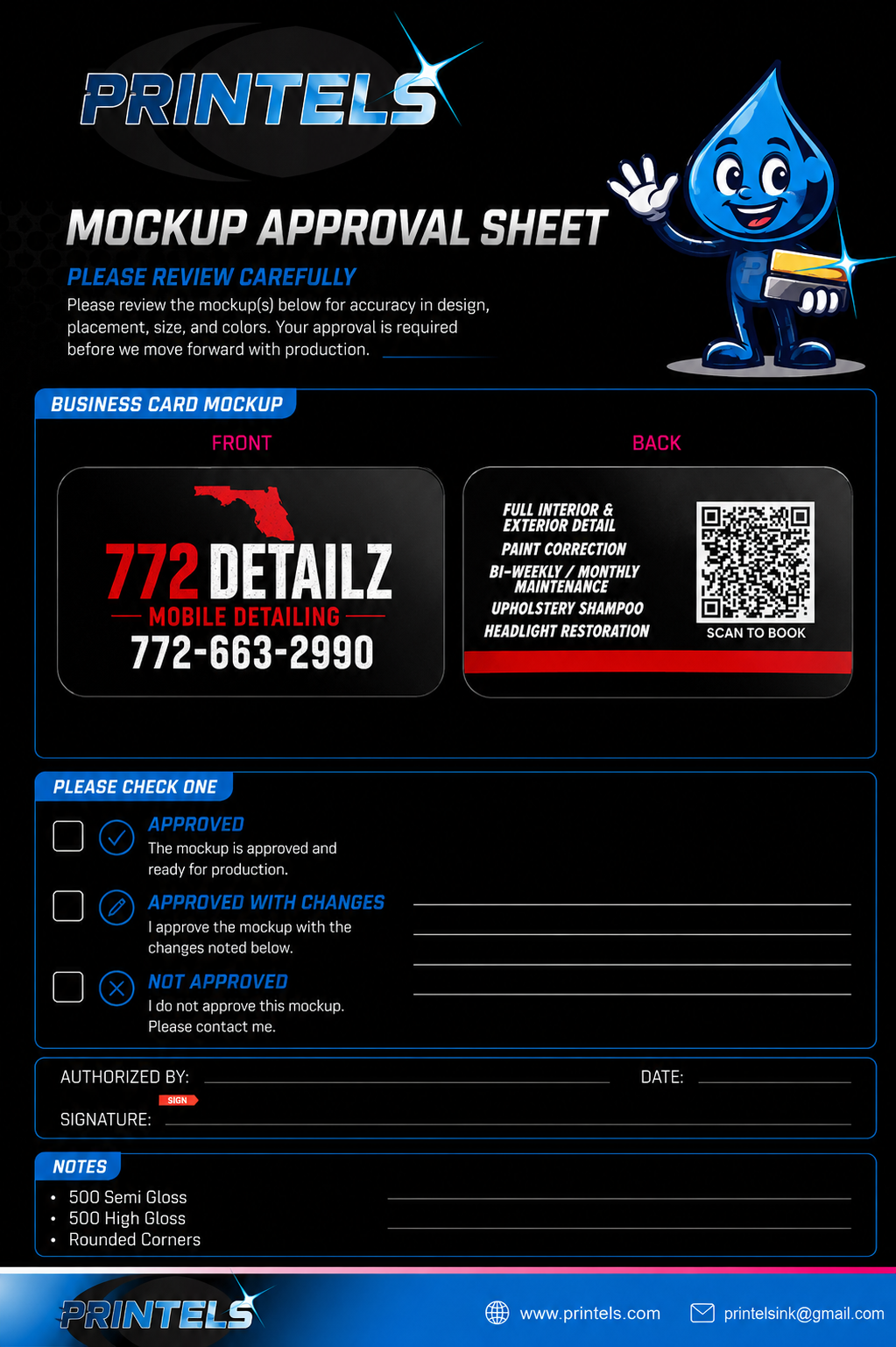 772 Detailz Mobile Auto Detailing Shirts - 12 pcs  and 1000 Business cards