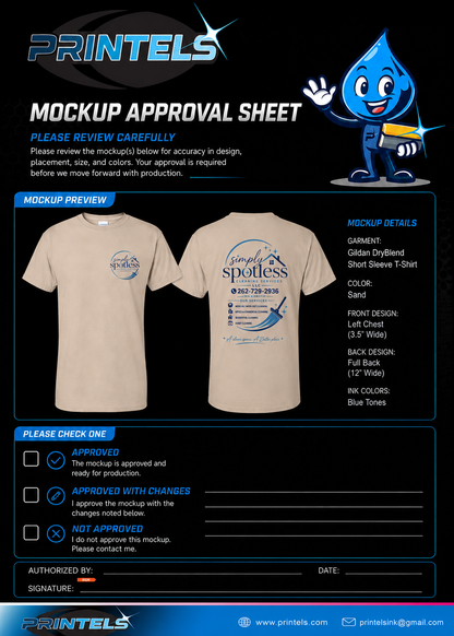 Simply Spotless Cleaning Services - 100% Cotton short sleeve shirts - 4 pcs