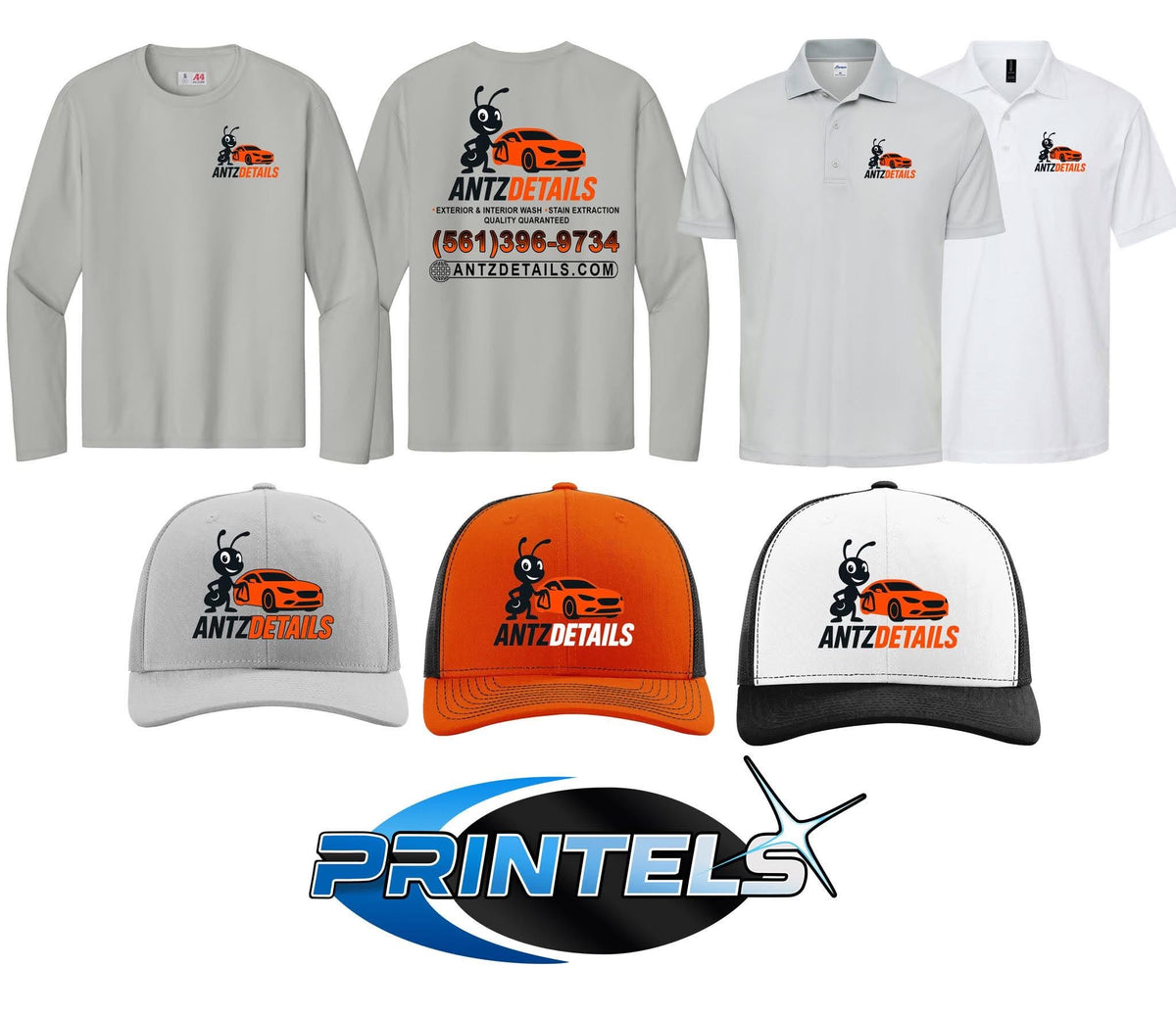 Antz Details - 100% Polyester long sleeve shirts, Polos, Hats- 7 pcs