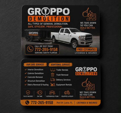 Groppo Demolition - 500 Business Cards