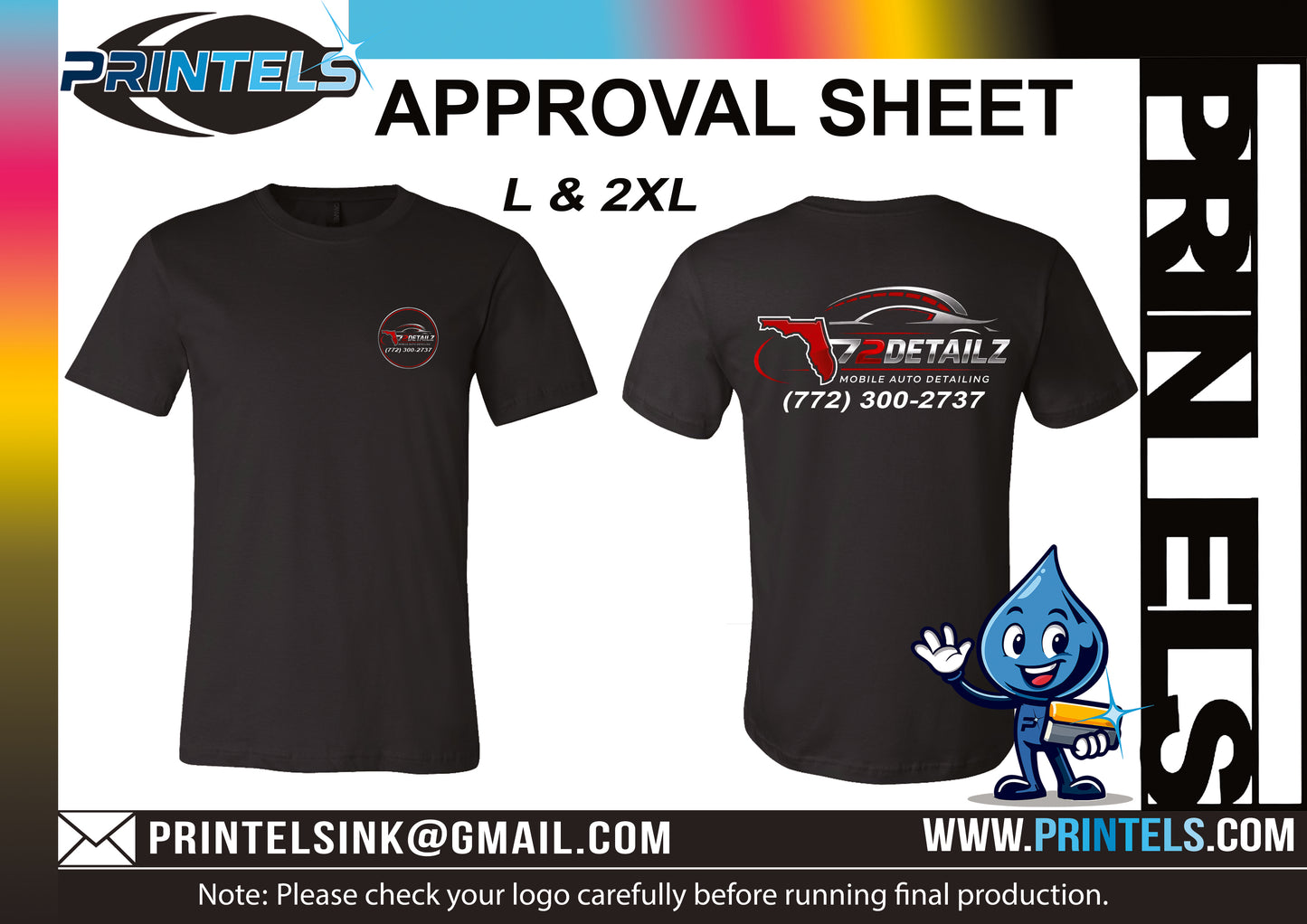 772 Detailz Custom T-shirts 100% Cotton - 3 qty