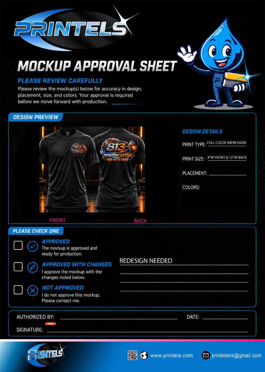 813 Powder Coating 100% Polyester shirts  - 4 PCS