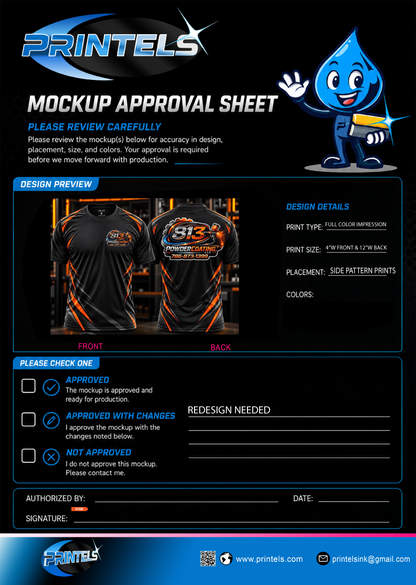 813 Powder Coating 100% Polyester shirts  - 4 PCS