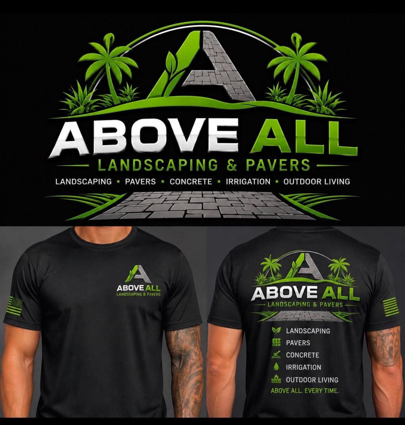 Above All Landscaping & Pavers - 100% Polyester Short Sleeve Shirts - 4 pcs
