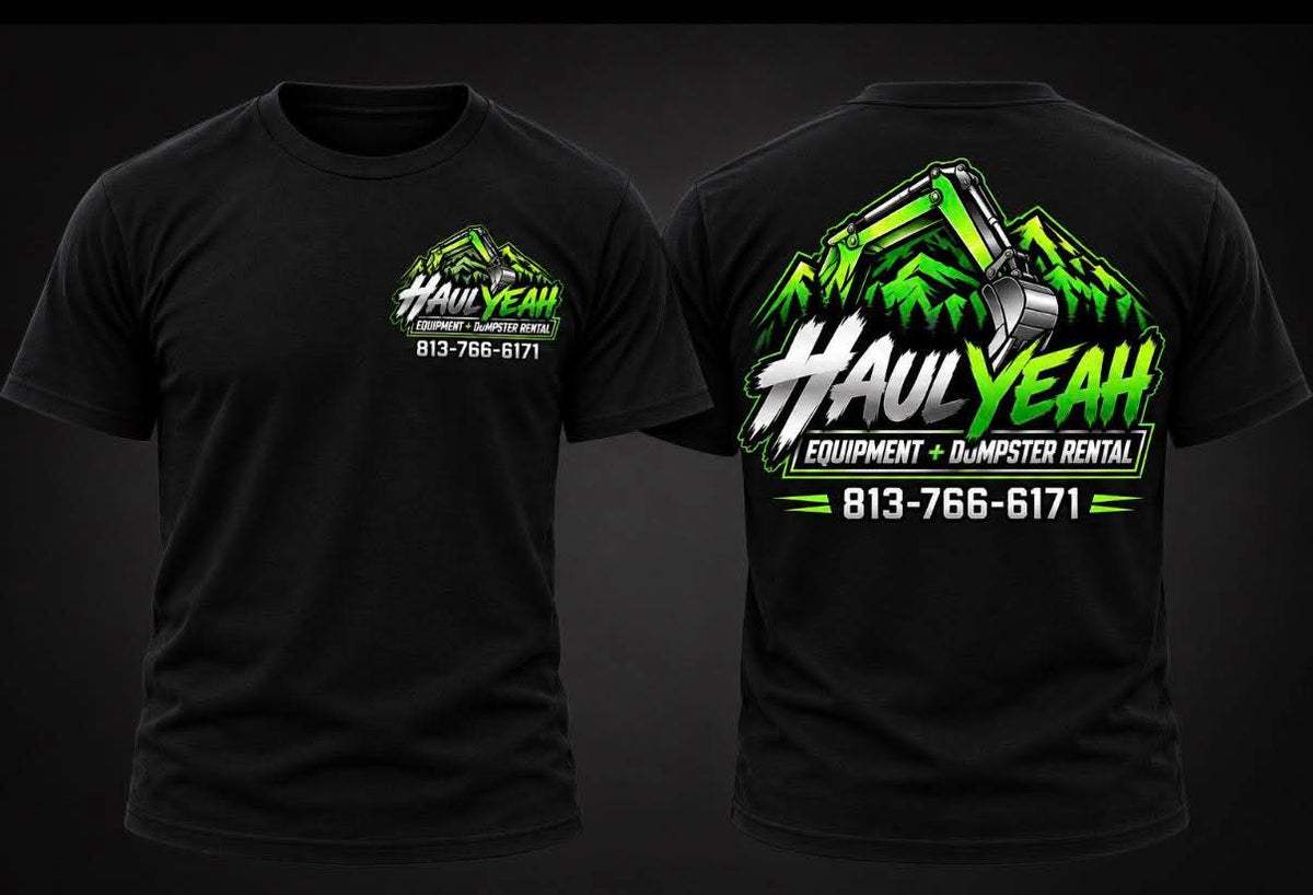 Haul Yeah Equipment and Dumpster Rental - polyester long sleeve shirts, short sleeve cotton shirts, Nike polos, Ponchos, Windbreaker Jacket & Hats - 34  pcs