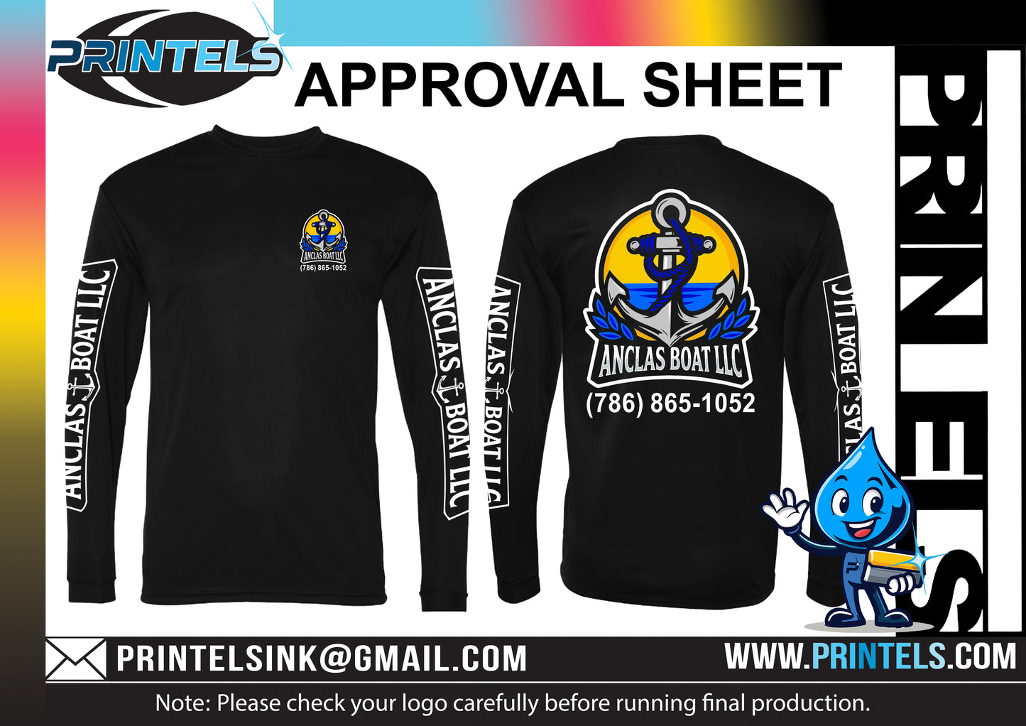 Anclas Boat LLC Camisetas manga larga - 10 qty