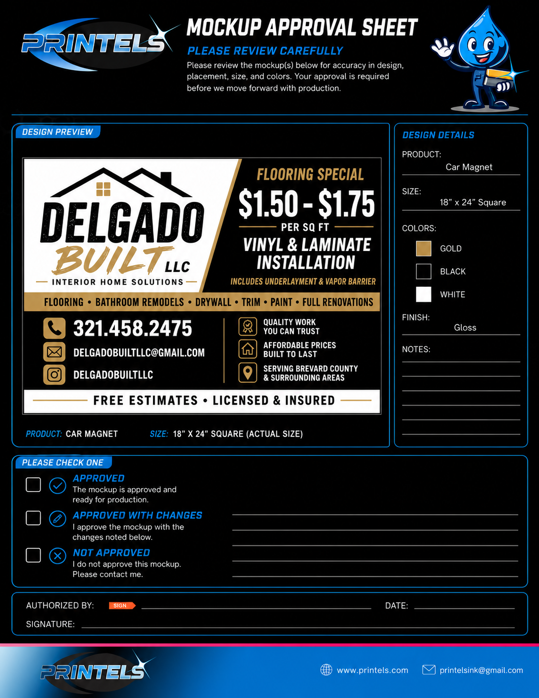 Delgado Built - 2 Car Magnets