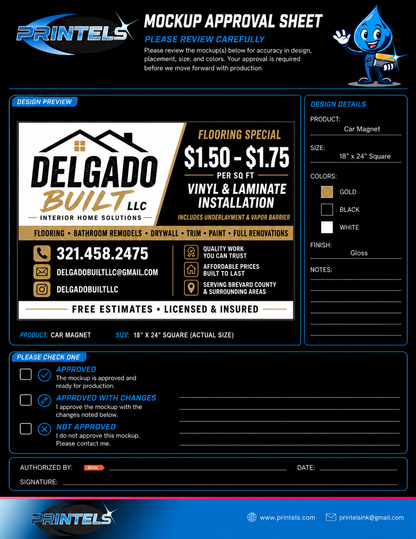 Delgado Built - 2 Car Magnets