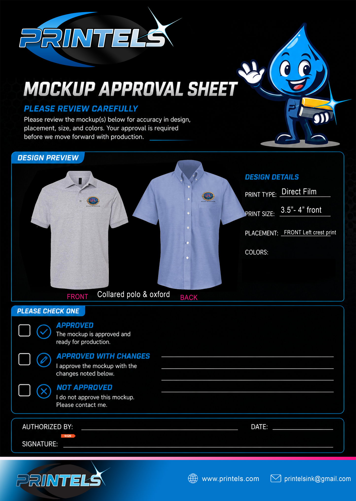 DC Delicate Care Group Home - 2 button up shirts and 4 polos - 6 pcs