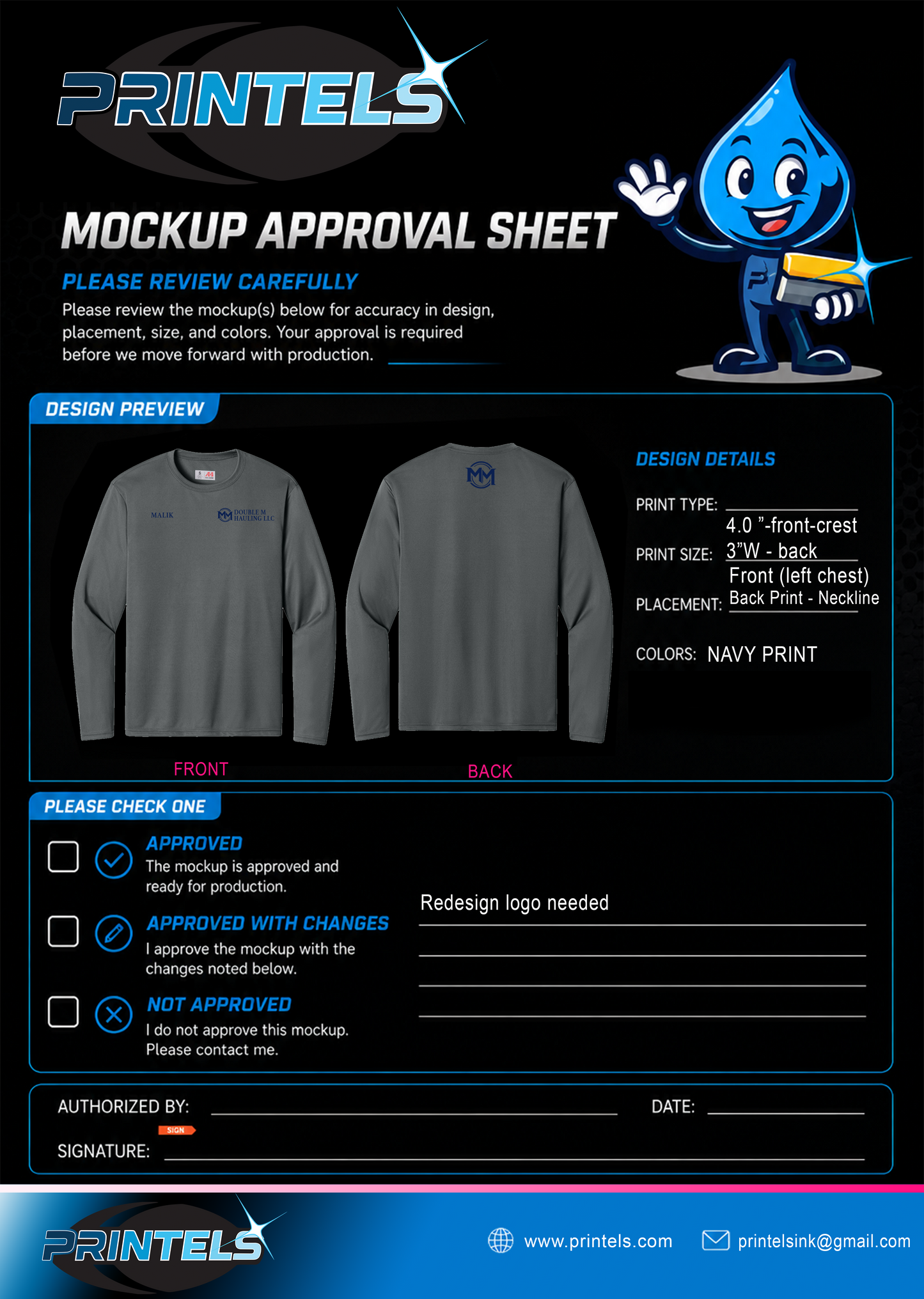 Double M Hauling LLC - A4 Long Sleeve and Short Sleeve Shirts - 8 pcs