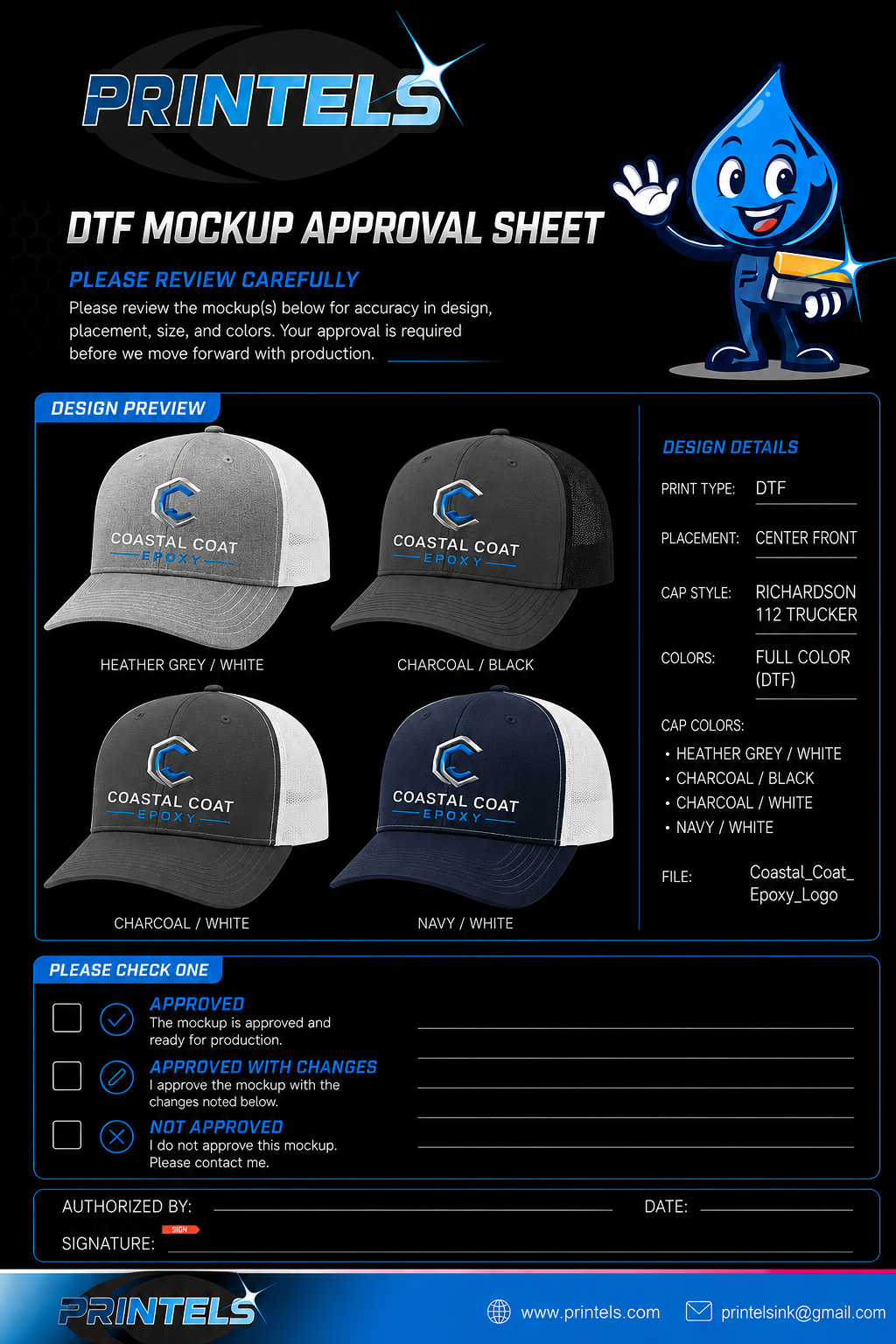 Coastal Coat Epoxy 4 Polos  - 4 Hats