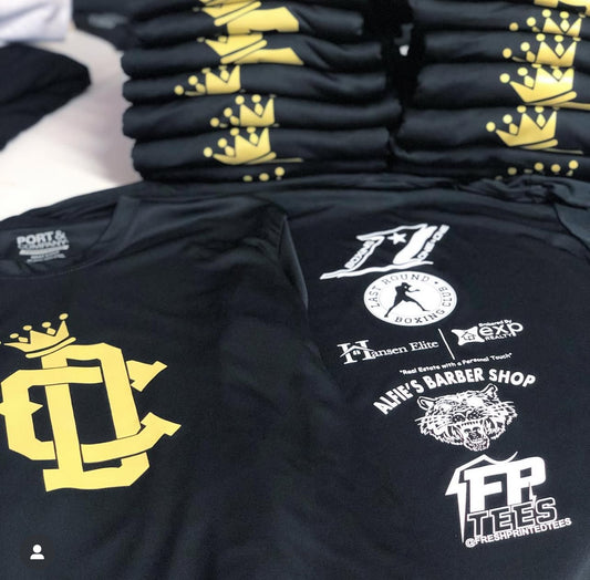 1 COLOR - FRONT & BACK PRINT - 100% POLYESTER- SHORT SLEEVE