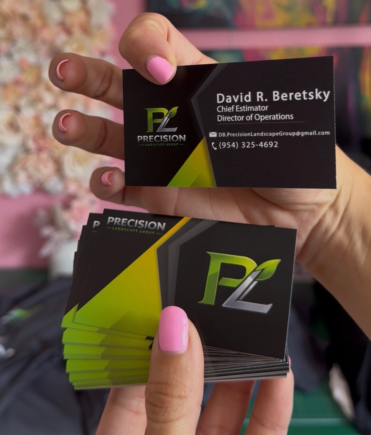 Precision Landscape Group Business cards & car Magnets