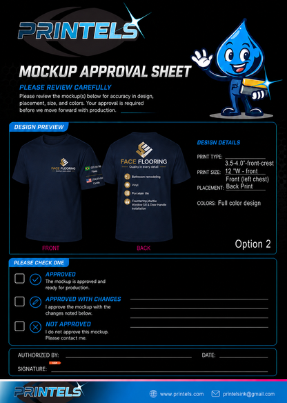 Face Flooring Shirts - 100% Polyester Short Sleeve Shirts and Toddler Tees