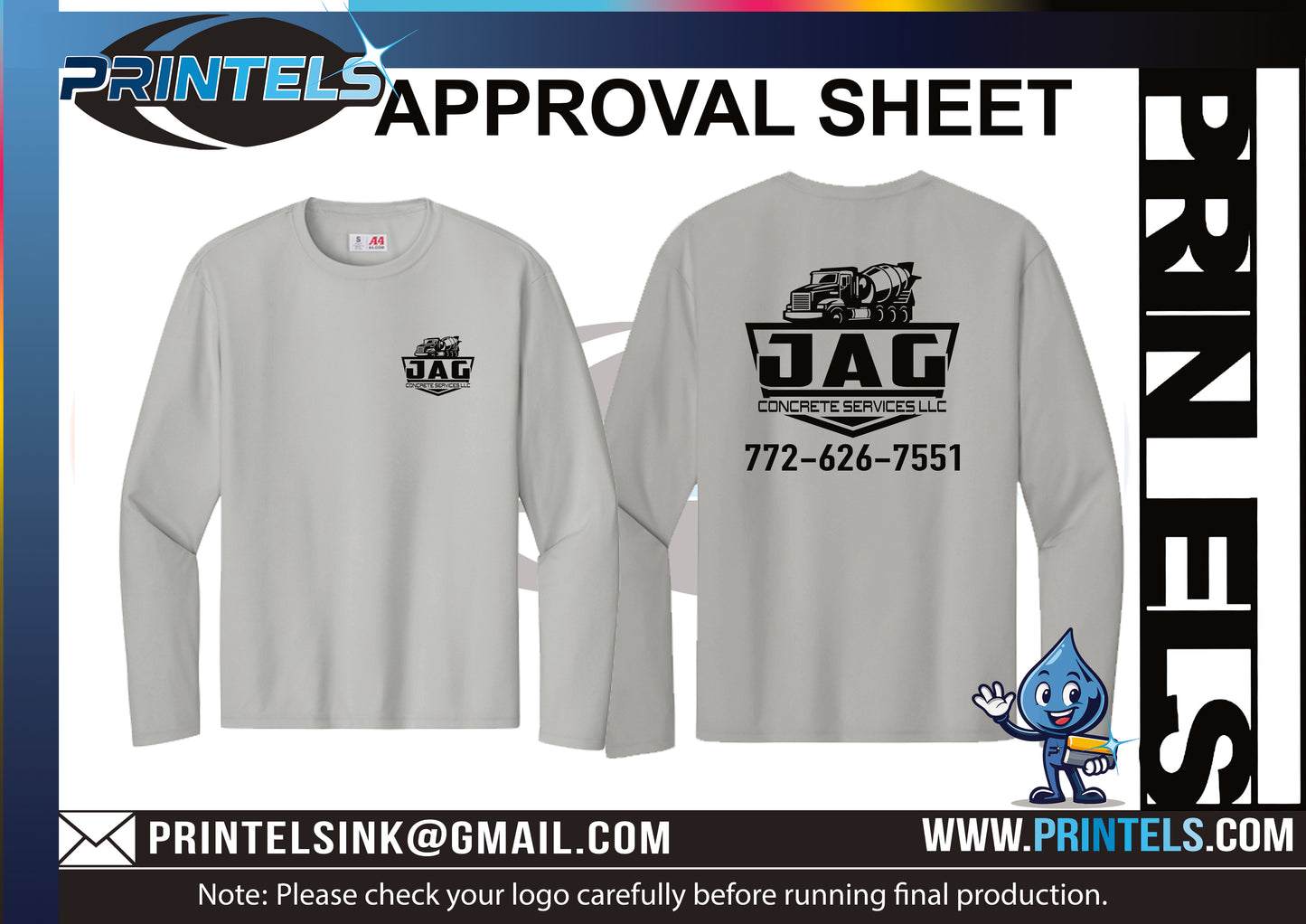 Jag concrete services LLC 100% Polyester t-shirts - 20