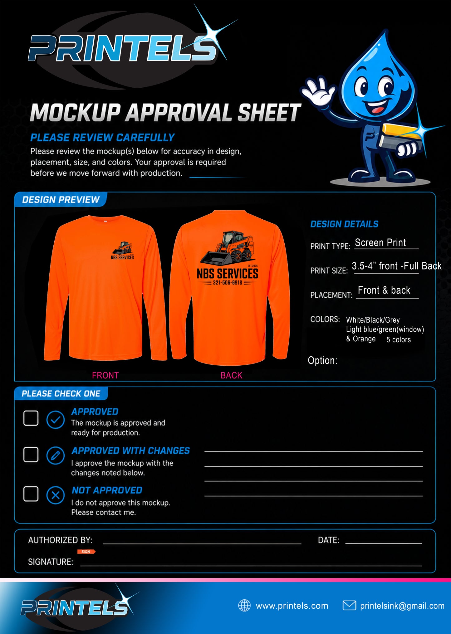 NBS Services Custom T-shirt order - 35 qty