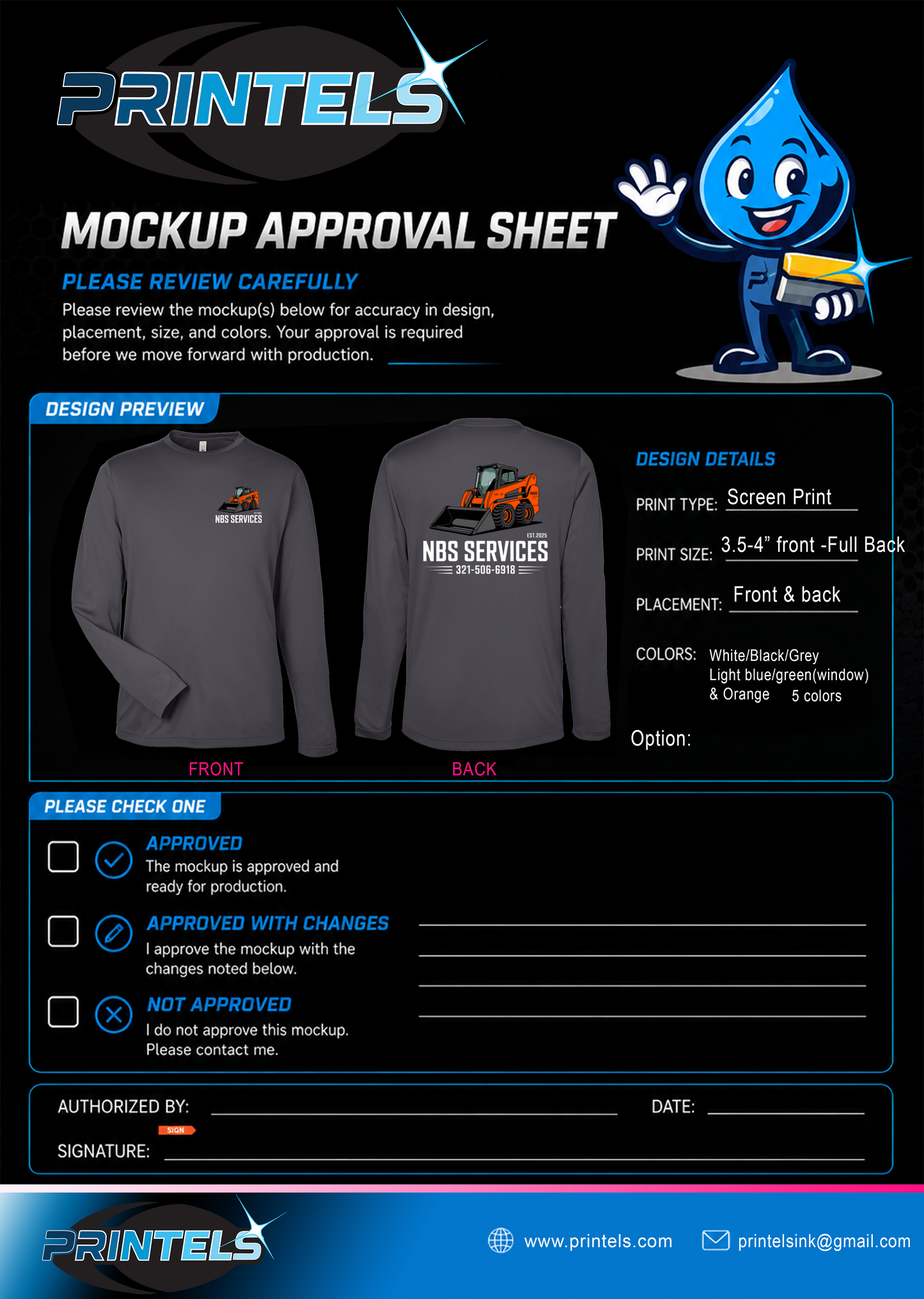 NBS Services Custom T-shirt order - 35 qty