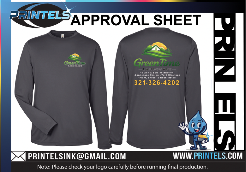 Greentime Landscape 100% Polyester T-shirts - 5 qty