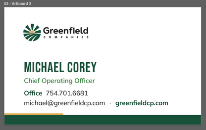 Greenfield Companies Business cards - Soft Touch Suede