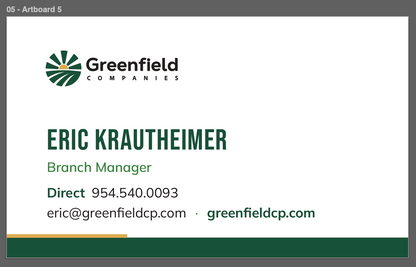 Greenfield Companies Business cards - Soft Touch Suede
