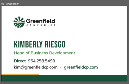 Greenfield Companies Business cards - Soft Touch Suede