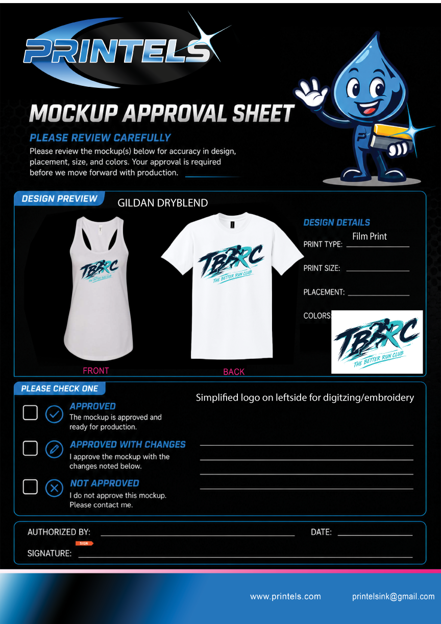 TBRC Running club T-shirts & Tank