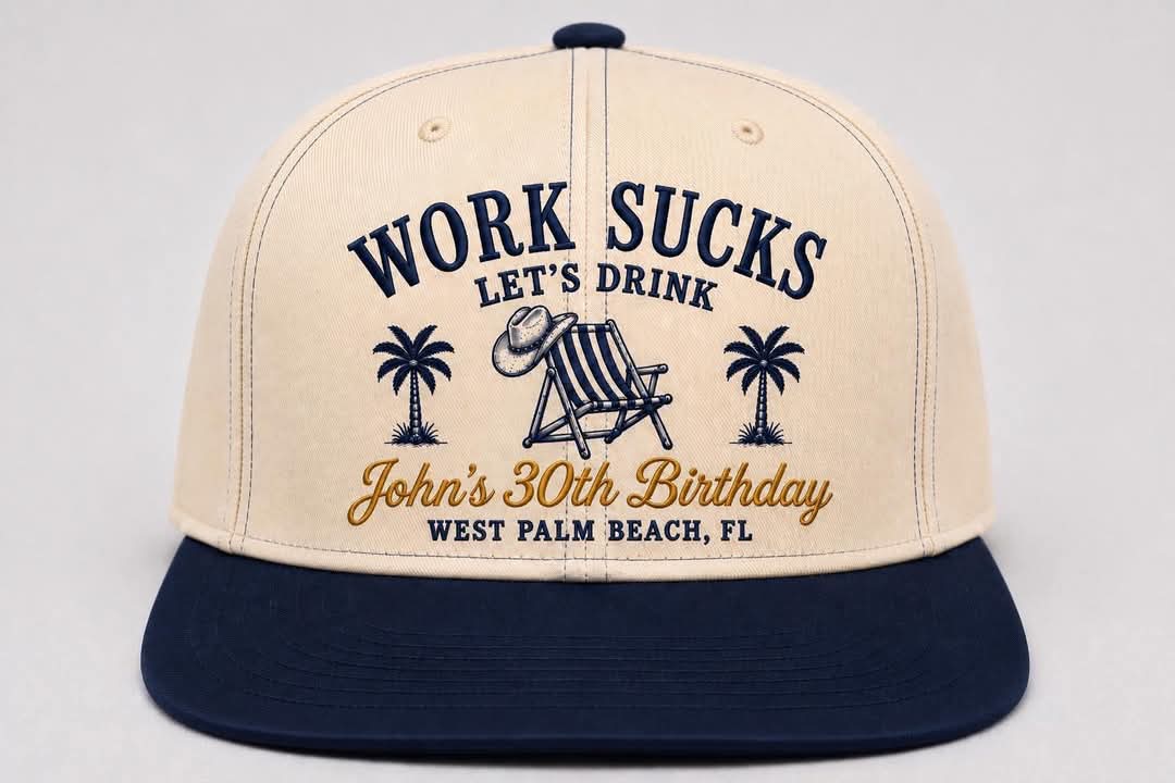 Embroidered Birthday Hats - 10 pcs