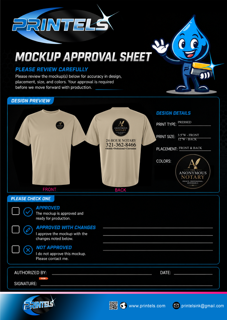 The Anonymous Notary  100% Polyester short sleeve shirts - 6 PCS