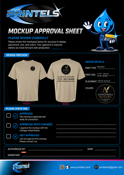 The Anonymous Notary  100% Polyester short sleeve shirts - 6 PCS