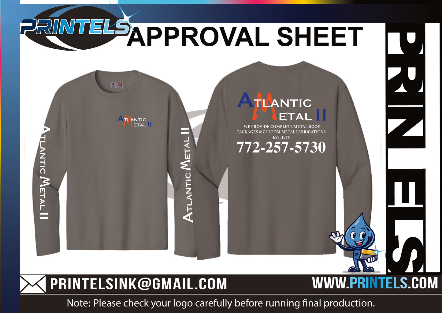 Atlantic Metal II Custom T-shirts - Long Sleeve 100% Polyester - 28 TOTAL