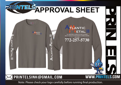 Atlantic Metal II Custom T-shirts - Long Sleeve 100% Polyester - 28 TOTAL