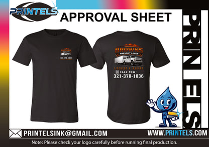Browns Freight Lines Custom T-shirts 100% Ringspun cotton - 3 qty