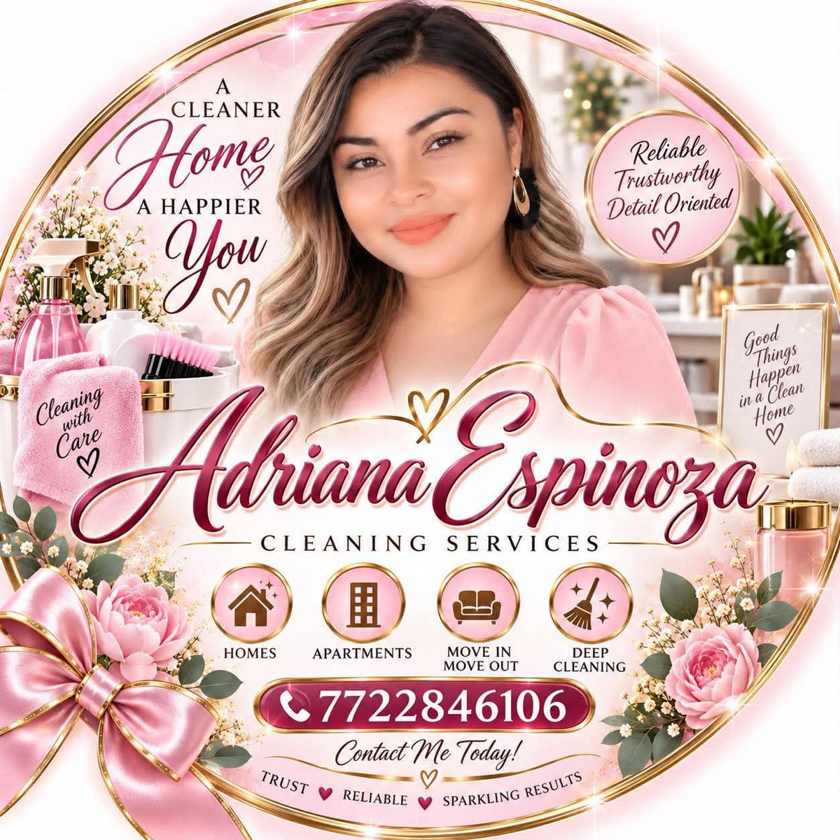Adriana Espinoza Cleaning Services 100% Polyester shirts  - 3 PCS