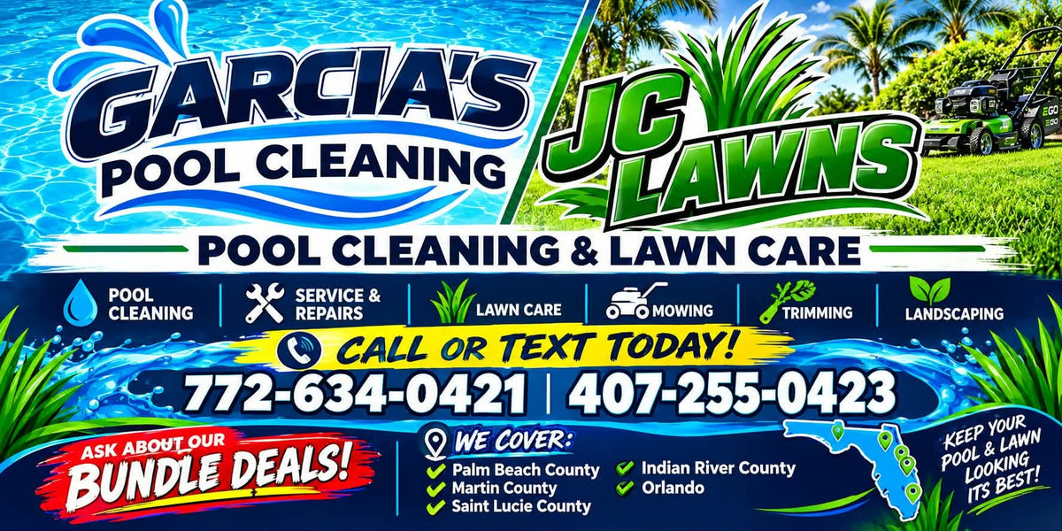 Garcias Pool Cleaning & JC Lawns Car Magnets - 8 pcs