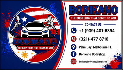 Borikano Body Shop 100 Business cards