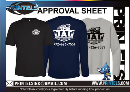 Jag concrete services LLC 100% Polyester t-shirts - 20