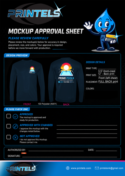 Prime Pools Shirts and Hats - 12 PCS