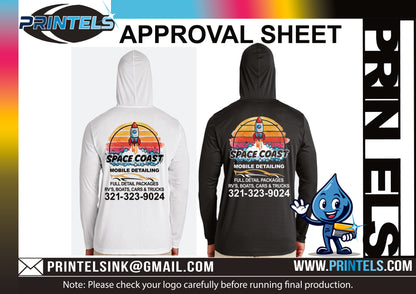 Space Coast Mobile Detailing-  100% Polyester Hooded long sleeve shirts