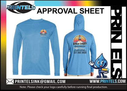 Spacecoast Mobile Detailing - 100% Polyester Hooded long sleeve shirts - 5 pcs